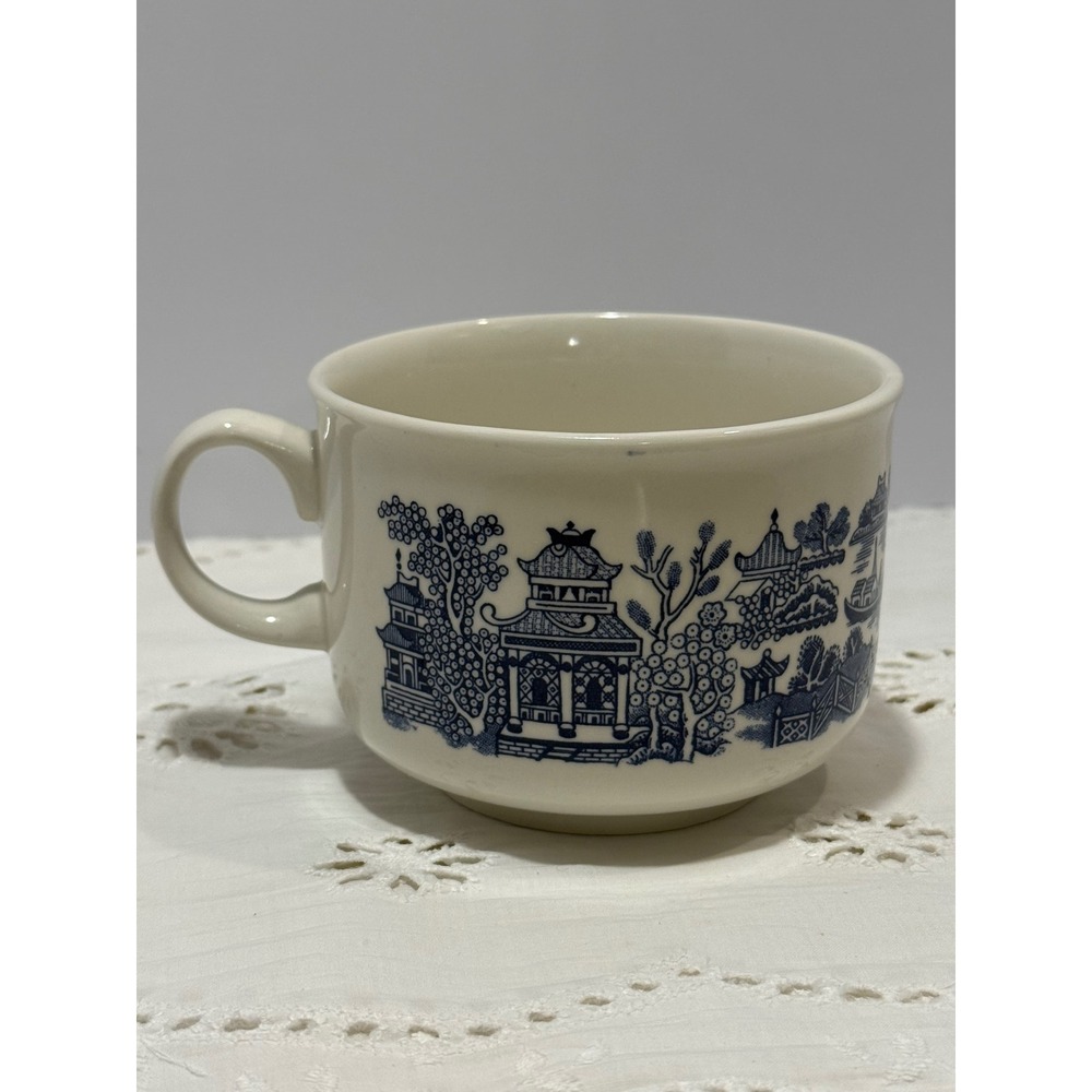 Blue Willow Jumbo Soup Mug Oversized Ceramic Coffee Cup Chinoiserie Blue White - Picture 2 of 4